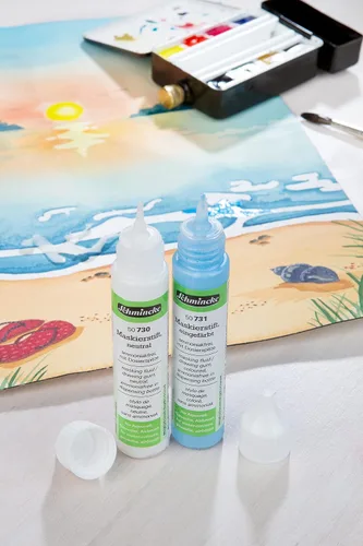Miniatura 2 de Schmincke - Bolígrafo de enmascaramiento de color, 0.8 fl oz, 50 731 005, bolígrafo dosificador, líquido de enmascaramiento azul para áreas opacas