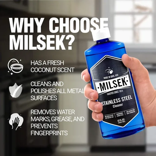 Miniatura 6 de Milsek Limpiador de Acero Inoxidable - Suministros de Limpieza Multiusos para Electrodomésticos del Hogar y Cocina, Fregadero, Plátano de Cocina