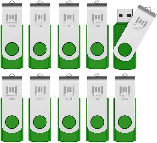 Miniatura 16 de mosDART - memoria externa USB 2.0 - capacidad pequeña - 10 unidades - 128mb indicador led, negro
