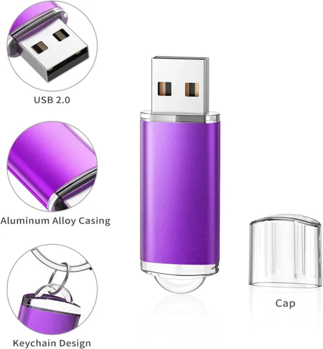 Miniatura 6 de K&ZZ Paquete de 5 unidades flash USB de 64 GB de 64 GB USB 2.0 Thumb Drive Gig Zip Drive Stick 64G Flash Memory Stick Jump Drives para PC portátil