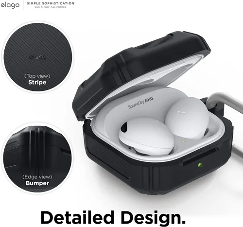 Miniatura 6 de elago Funda Armor para Samsung Galaxy Buds (FE, 2, 2 Pro, Pro, Live) (negro)