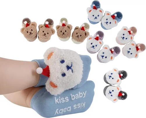 Miniatura 15 de Calcetines de algodón con agarre antideslizante para bebés, bebés, niñas, regalos para niñas