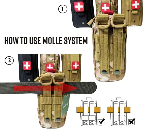 Miniatura 5 de Bolsa para torniquete (vendaje israelí + bolsa IFAK), kit médico pequeño para trauma, primeros auxilios tácticos para acampar y senderismo Camouflaje