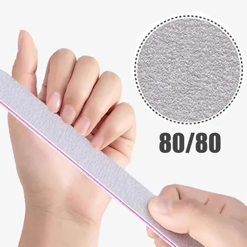 Miniatura 2 de 21 limas de uñas de grano 80/80, tableros de esmeril de doble cara grises, limas de uñas profesionales para uñas naturales y acrílicas