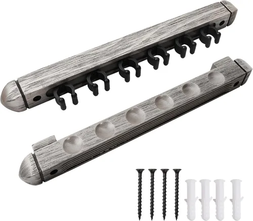 Miniatura 13 de GSE Games & Sports Expert 2-Piece 6/8/12 Billiard Pool Cue Rack Wall Mounted Holders, Billiard Cue Sticks Wall Rack Set