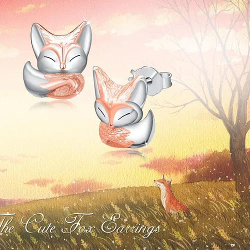 Miniatura 6 de Aretes de zorro, aretes de cabeza de zorro para mujer, aretes de plata de ley 925, aretes de zorro, lindos aretes de zorro, joyería para mascotas