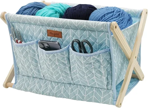 Organizador de almacenamiento de hilo de gran tamaño para madejas de hilo, organizador para ganchillos, agujas de tejer, otros accesorios