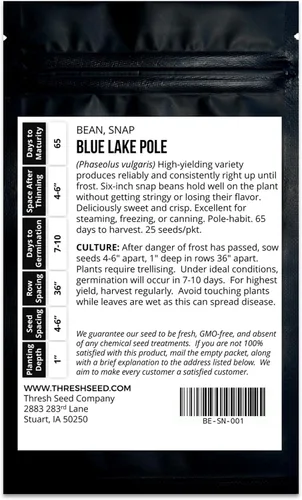 Miniatura 5 de Blue Lake Pole Bean - 25 semillas – Variedad Heirloom Snap, cultivadas en Estados Unidos, semillas de frijol verde sin OMG para plantar al aire