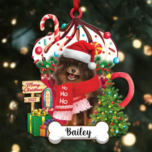 Miniatura 134 de Amantes de los perros de Navidad – Navidad de perros disponibles para muchos perros Shi Tzu – Adorno con forma personalizada, adorno de Navidad