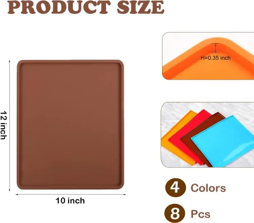 Miniatura 2 de 8 hojas de deshidratador de silicona con borde de 12 x 10 pulgadas, bandejas deshidratadoras de silicona antiadherentes, multiusos reutilizables