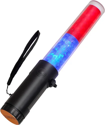 Miniatura 8 de Jade Butterfly Varita de control de tráfico, varitas de control de tráfico aéreo recargables de 10 pulgadas con imán y LED blanco, varita roja