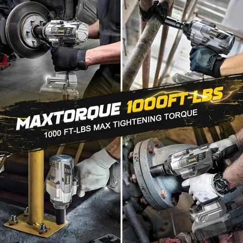 Miniatura 3 de DIYtoolifz Llave de impacto inalámbrica de 1/2 pulgada para batería Dewalt de 20V, 1000FT-LBS(1360N.m) Pistola de impacto eléctrica sin escobillas