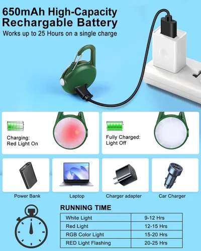 Miniatura 3 de Paquete de 2 luces para collar de perro, luces recargables para perro para caminar de noche con clip, collar LED impermeable de 4 modos para correr