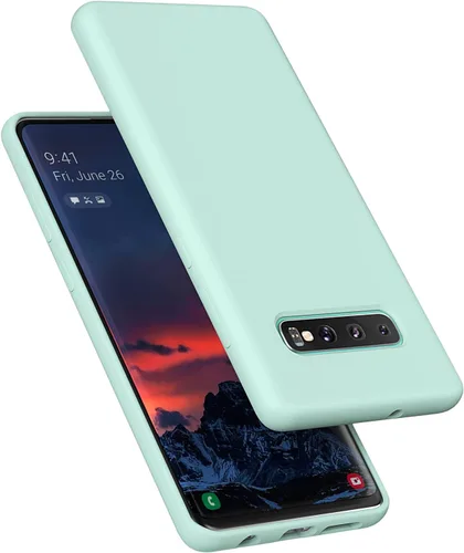 Miniatura 13 de Funda diseñada para Galaxy S10 Plus de 6.4 pulgadas, S10+ de gel de silicona líquida a prueba de golpes, funda de forro de tela de microfibra suave