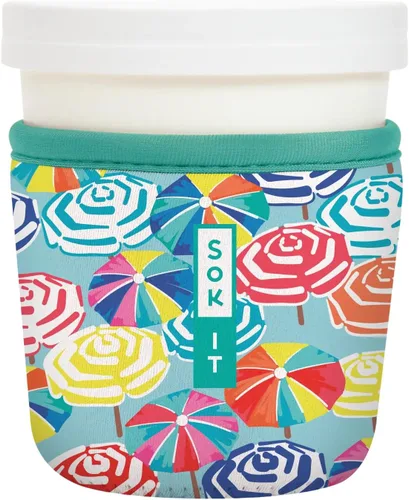 Miniatura 22 de Sok It IceCreamSok - Funda de neopreno aislada (flores abstractas, pintas de helado cónicas)