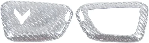 Miniatura 6 de Funda para llavero de fibra de carbono real para Corvette C8 Stingray 2020-2022, cubierta protectora de la llave de repuesto (plata)