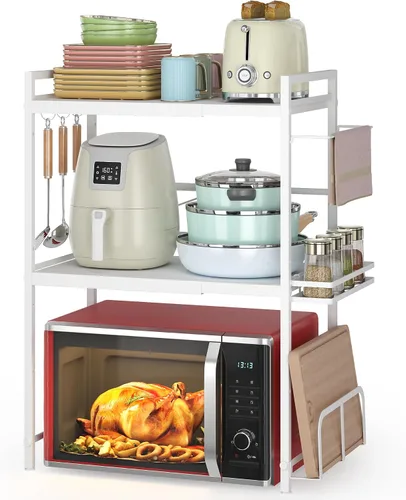 Miniatura 11 de DOLALIKE Estante para Horno de Microondas, Soporte de Microondas Expandible para Encimera, Almacenamiento de Utensilios de Cocina y Vajilla, Estante