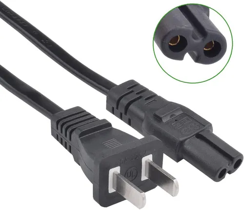 Miniatura 2 de Cable de alimentación de CA de 2 clavijas compatible con TCL LG JVC Sony Samsung Sharp Toshiba JVC Hisense LED LCD TV, monitor, impresora, portátil
