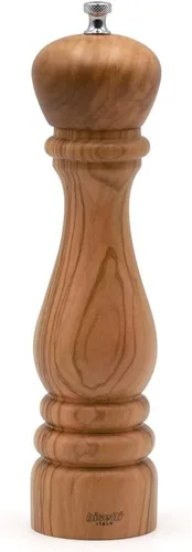Miniatura 8 de Bisetti Molino de pimienta de madera de haya Roma de 5,12 pulgadas con molinillo de acero ajustable con acabado de nogal, fabricado en Italia