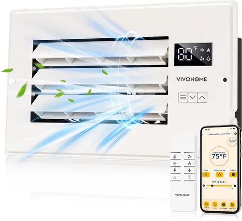 Miniatura 12 de VIVOHOME Ventilador elevador de registro de apertura de 4 x 10 pulgadas con rejilla ajustable de dirección del viento, termostato inteligente