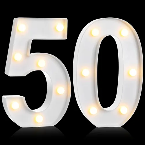 Miniatura 20 de Treela Números decorativos de cumpleaños de 8.7 pulgadas, letrero de número de marquesina con purpurina para decoración de fiesta de cumpleaños, Oro