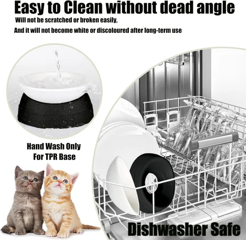 Miniatura 5 de Cuenco de comida de bulldog francés, cuenco inclinado para agua y comida de pug, cuenco para gatos, comedero para perros pequeños, cachorros y gatos