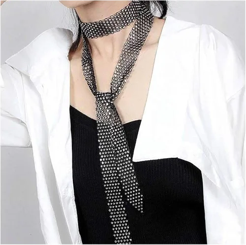 Miniatura 6 de Glamorstar Regalo de corbata de cuello con diamantes de imitación para mujer