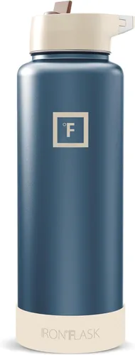 Miniatura 89 de IRON °FLASK Frasco de hidratación para acampar y senderismo con pajilla, botella de agua deportiva de acero inoxidable con aislamiento de boca Dark