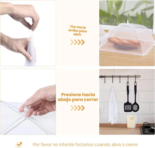 Miniatura 5 de Cubiertas de alimentos para exteriores – 2 tiendas de campaña extra grandes (40 x 25 pulgadas) y 6 grandes (17 x 17 pulgadas) para tiendas