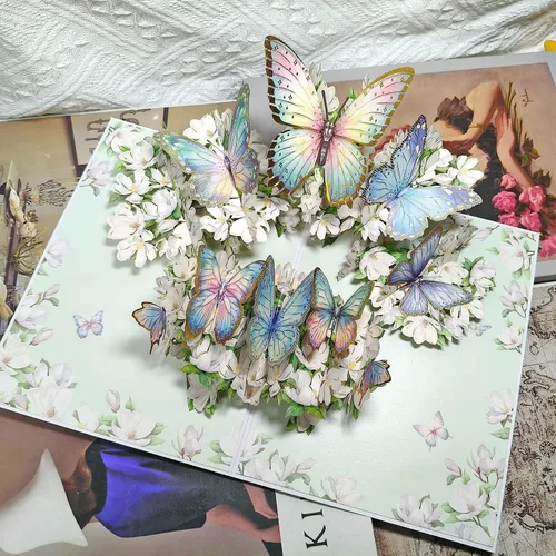 Miniatura 6 de Butterfly Birthday Card, Pop up Birthday Cards for Women Wife Kids, 3D Greeting Cards, Thank You Card, Anniversary Card, Butterfly Gifts for Women