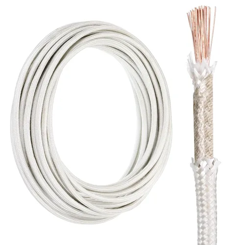 Alambre de alta temperatura de mica, 10 pies 14AWG -60~500 grados Celsius, alambre de fibra de vidrio de mica resistente al calor aislado cable