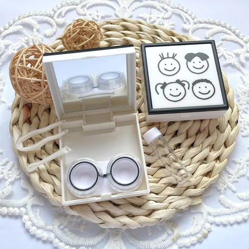 Miniatura 4 de Estuche para lentes de contacto, tamaño de viaje, estuche de contacto ocular con espejo, botella de solución, kit de herramientas de extracción