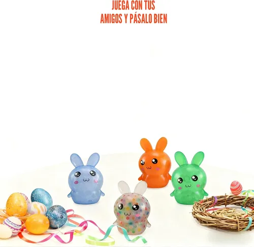 Miniatura 7 de Relleno para cesta de Pascua, esenciales para cesta de Pascua, 4 unidades, bolas de estrés de conejo de Pascua para adultos, bolas para aliviar