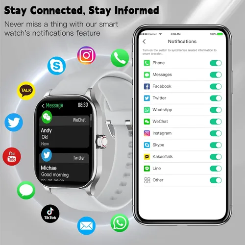 Miniatura 3 de Odsslgw Reloj inteligente para mujeres y hombres (respuesta/hacer llamadas), relojes inteligentes con monitor de sueño/estrés, seguimiento