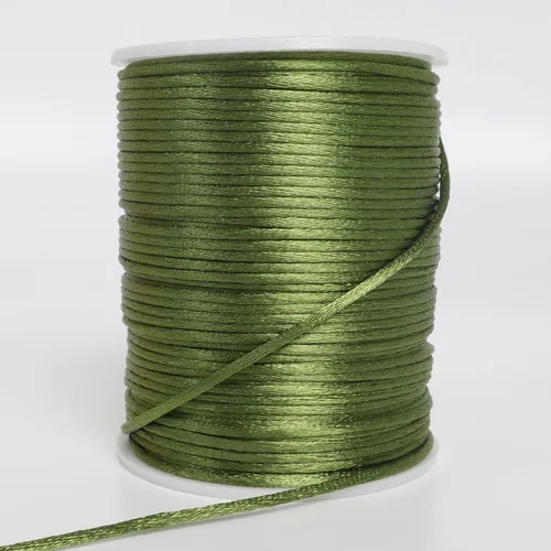 Miniatura 11 de Cordón de nailon satinado de 2 mm x 100,58 m, hilo de nailon sedoso y suave para joyería, pulseras, collares, cuentas, hilo para macramé, cola