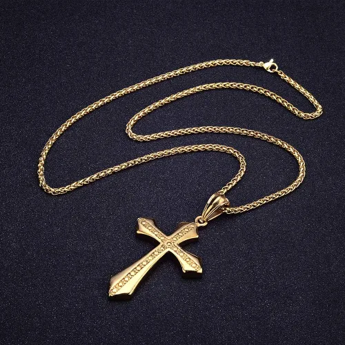Miniatura 4 de Jewelry Kingdom - Collar con colgante de cruz (oro y plata)