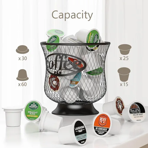 Miniatura 3 de ITHSKUILL Soporte para cápsulas de café, organizador de tazas K pequeñas, almacenamiento de tazas K para guardar crema de café expreso, fácil