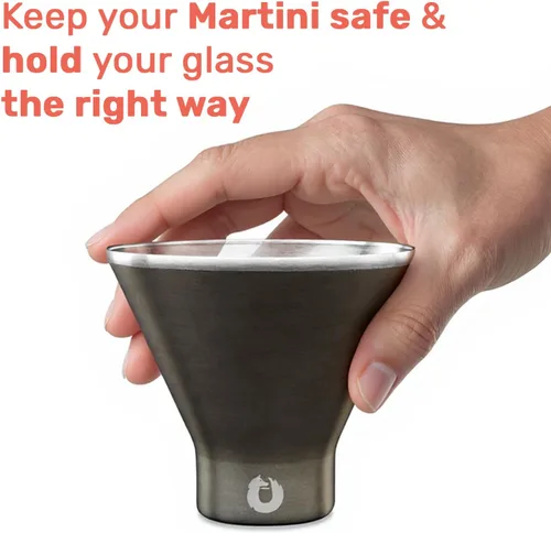 Miniatura 6 de SNOWFOX Juego de 2 vasos de Martini de acero inoxidable con aislamiento al vacío de alta calidad, Martinis Stay Icy Cold, copas de cóctel sin tallo