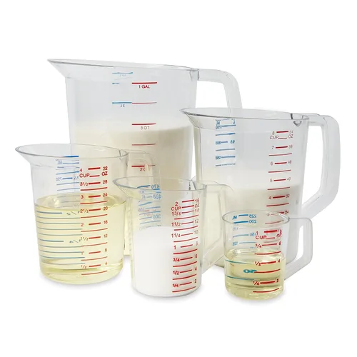 Miniatura 4 de Rubbermaid Commercial Products, taza medidora transparente Bouncer, 1 taza / 0,25 cuartos de galón, transparente, grado alimenticio resistente