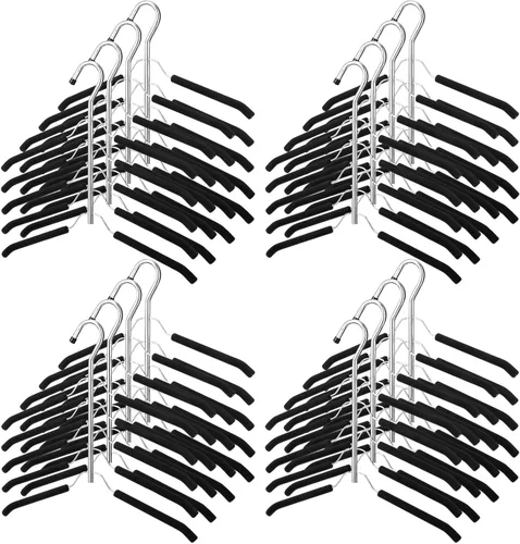 Miniatura 9 de Ripeng Percha para ropa que ahorra espacio, 8 paquetes 5 en 1, multicapa antideslizante, de metal resistente, de acero inoxidable, para suéteres