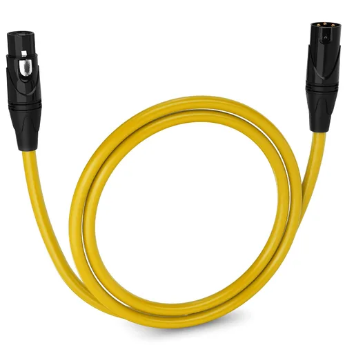 Miniatura 28 de LyxPro Cable de micrófono XLR hembra a macho de ángulo recto de 3 pines de 1.5 pies para altavoces amplificados, interfaz de audio, rendimiento