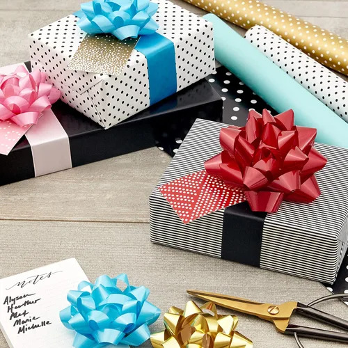 Miniatura 2 de Hallmark Surtido de lazos de regalo (30, 2 tamaños) rojo, blanco, rosa, azul, amarillo, plata, dorado para Navidad, Hanukkah, cumpleaños, bodas