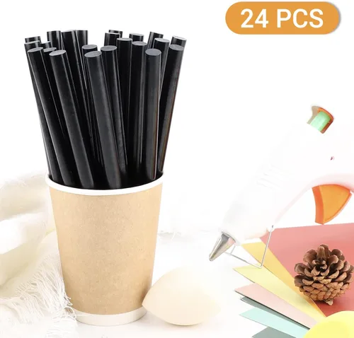 Miniatura 4 de Manarty Black Craft - Barras de pegamento para manualidades, 0.43 pulgadas de diámetro x 8 pulgadas de largo, tamaño completo, barras de pegamento