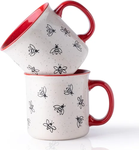 Miniatura 12 de AmorArc Juego de 2 tazas de café de cerámica grandes de 22 onzas, tazas de gran tamaño con mango grande para hombres, mujeres, papá, mamá, taza Azul
