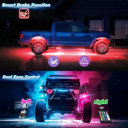 Miniatura 5 de 6 cápsulas de luces LED de aleación para UTV, ATV, carrito de golf, camioneta RZR todoterreno, kit de neón RGB multicolor impermeable actualizado
