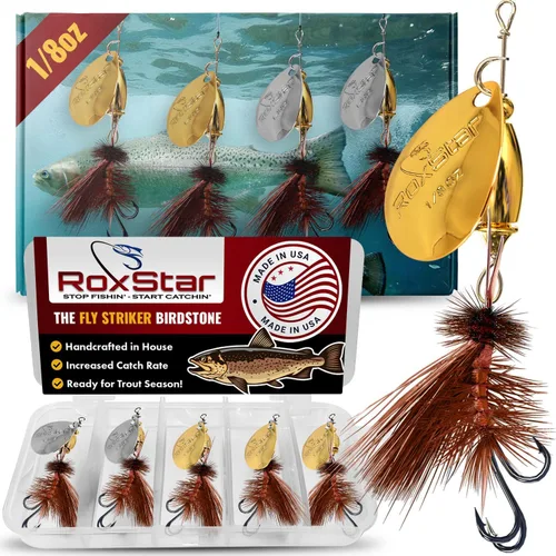 Miniatura 9 de RoxStar Fly Strikers Blue Series - Hand-Crafted in The USA - Proven Nationwide Most Versatile Fishing Spinner for Bass, Trout, Pike, Steelhead- Stop