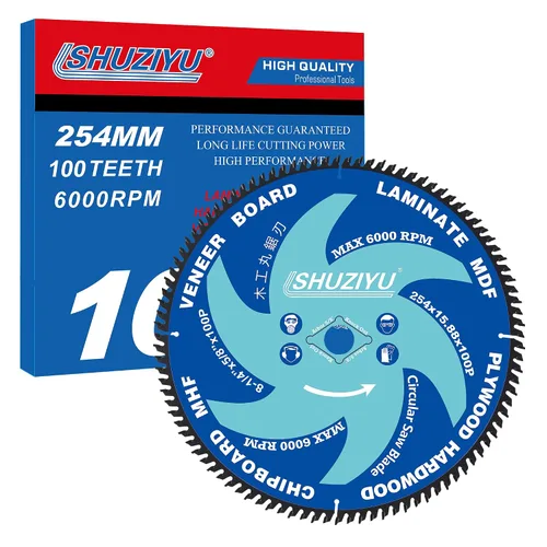 Miniatura 9 de 7-1/4 "(185MM)-24T-40T-60T, paquete de 3 piezas, árbol 5/8 "-diamante, Costa lisa. hoja de sierra circular, marco y rasgado, para laminado, tablero