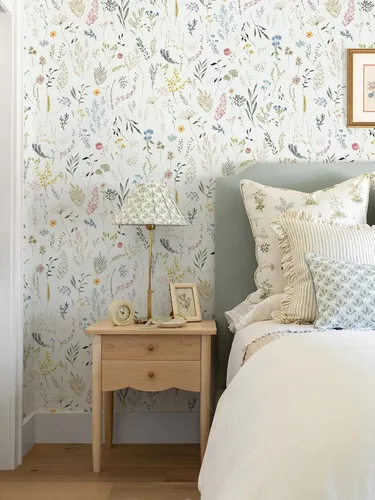 Miniatura 4 de Dimoon Papel tapiz floral de 78.7 x 16.1 pulgadas, papel de contacto beige grueso, papel tapiz grueso de flores delicadas, impermeables, hojas