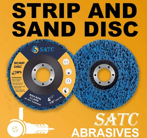 Miniatura 5 de S SATC Discos de pelado de 4-1/2" x 7/8" Rueda removedor de óxido para quitar pintura, 5 unidades de discos de tira Bule Oxidación Política Rueda