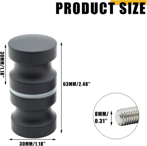Miniatura 2 de Paquete de 2 manijas de puerta de cristal de ducha, perillas de acero inoxidable para puertas de ducha de doble cara, accesorios para puertas
